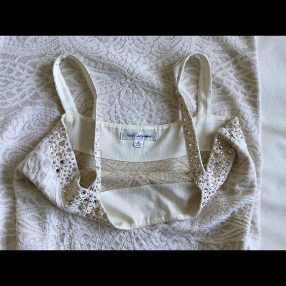 ST JOHN Gold Gilded Dress Jacket Swarovski Crystal - Picture 5 of 8